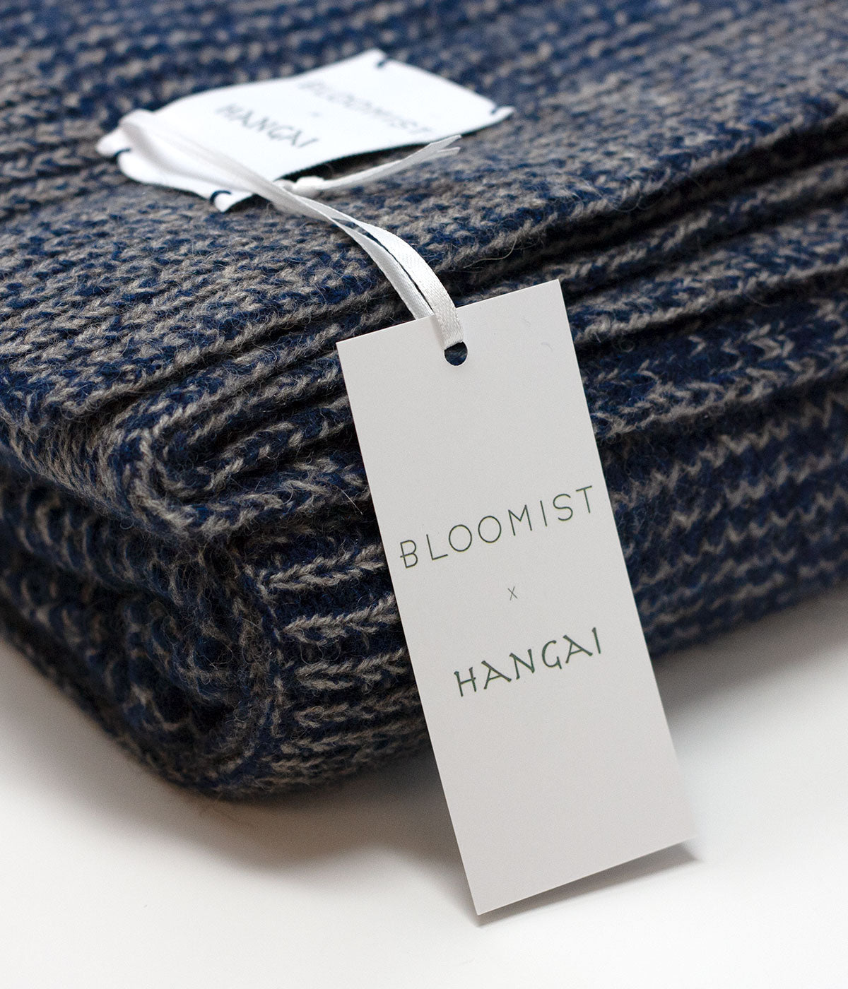 Cobalt and Platinum Beehive Yak Down Throw